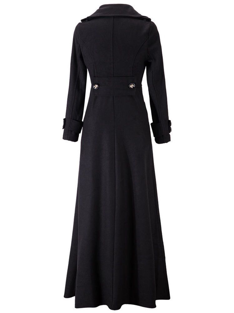 Slim Slim Lapel Long Coat För Kvinnor