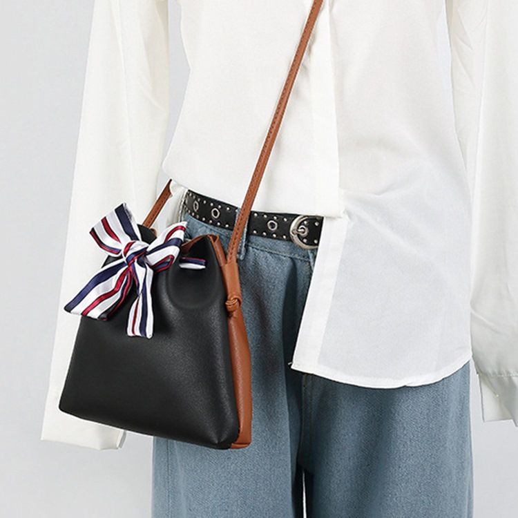 Bucket Shape Bowknot Handbag Scarf