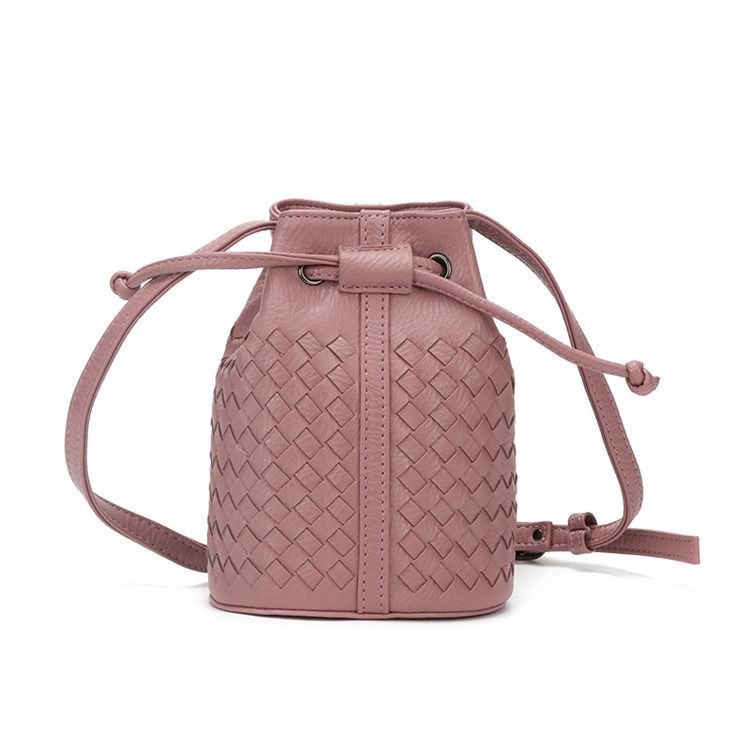 Bucket Shape Stickad Mini Crossbody Bag