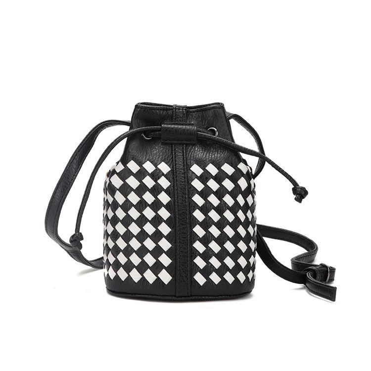 Bucket Shape Stickad Mini Crossbody Bag