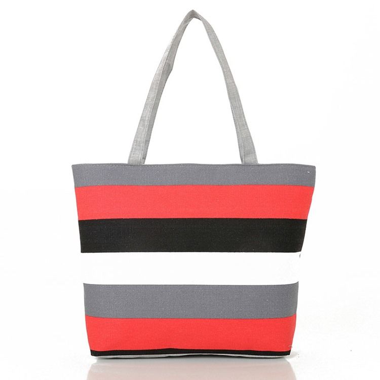 Casual Stripe Canvas Handväska