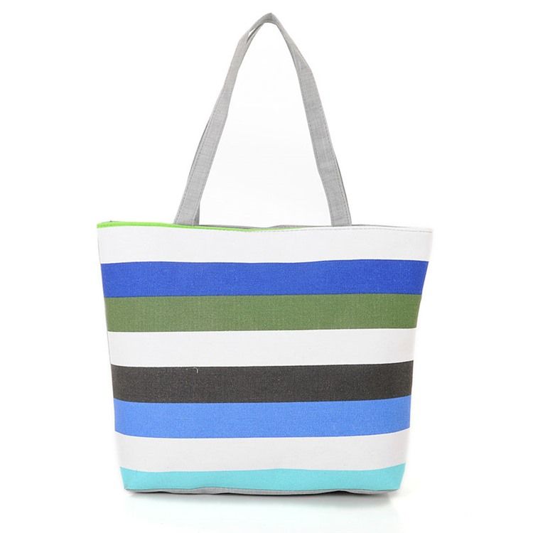 Casual Stripe Canvas Handväska