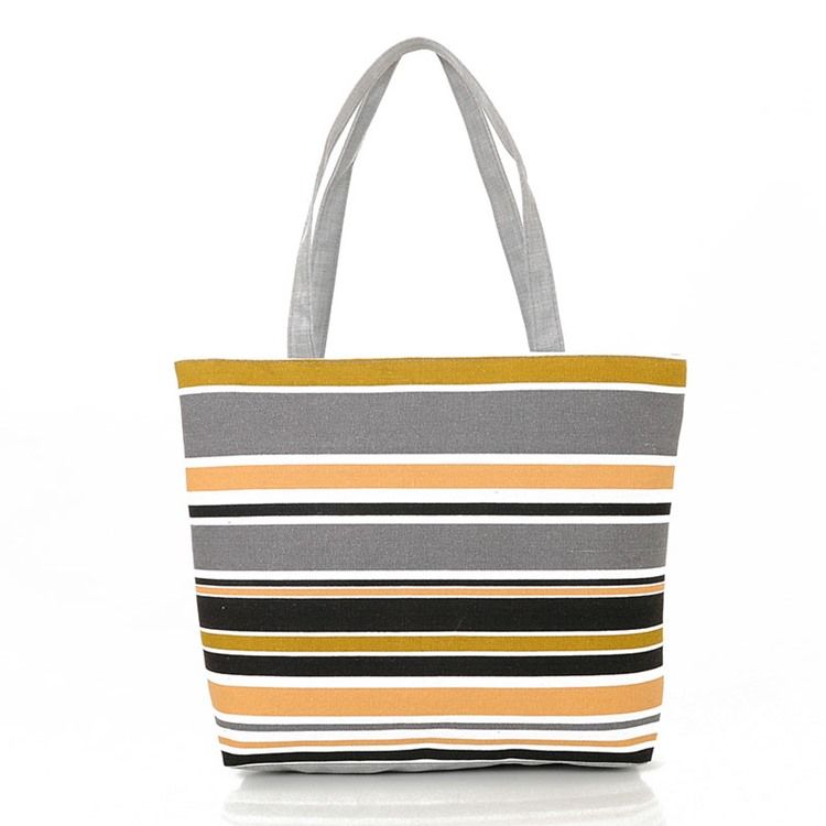 Casual Stripe Canvas Handväska