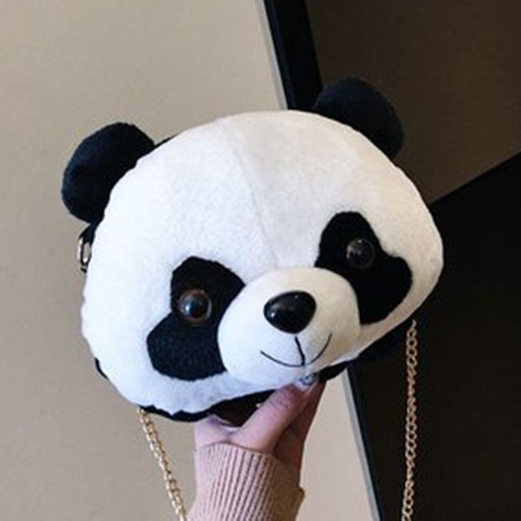 Panda Polyester Chain Crossbody Väskor