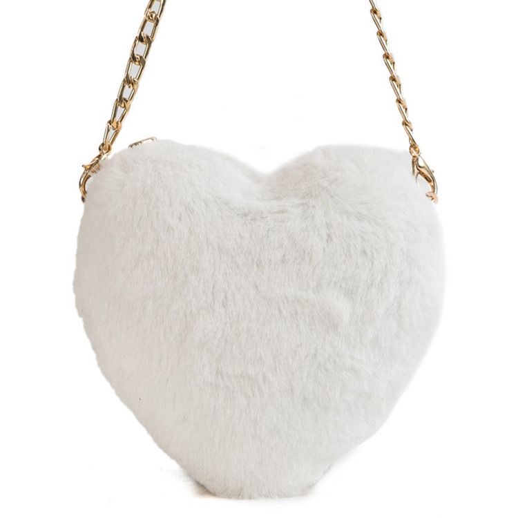 Plain Faux Fur Corduroy Crossbody Väskor