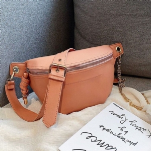 Plain Zipper Crossbody Väskor