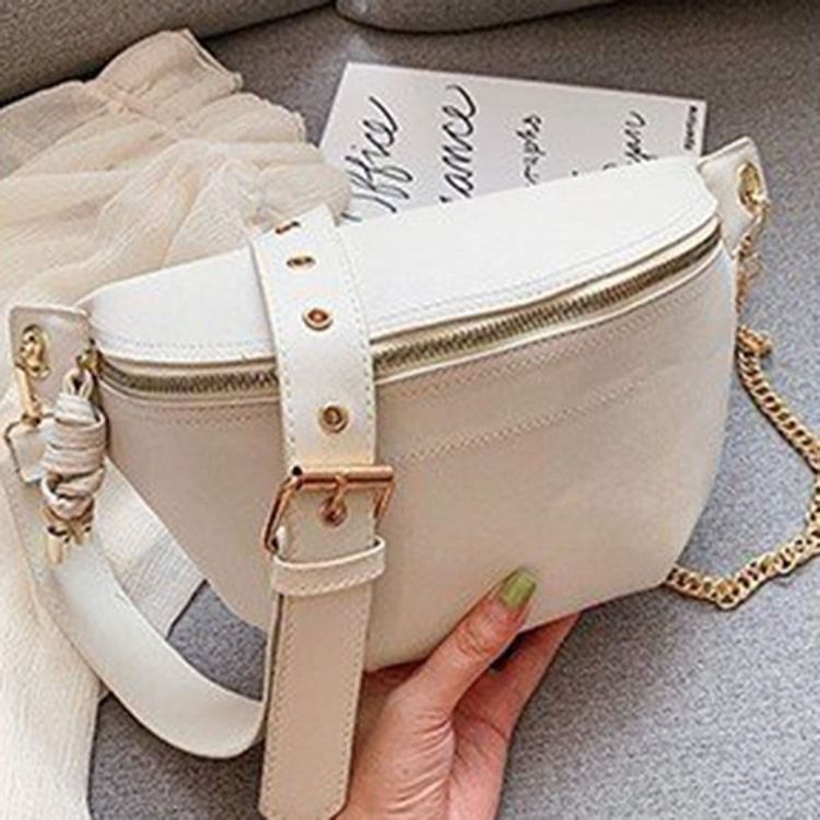 Plain Zipper Crossbody Väskor