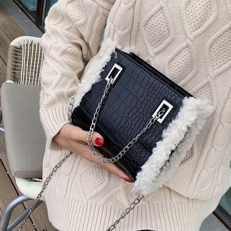 Pu Chain Alligator Rectangle Crossbody-väskor För Kvinnor