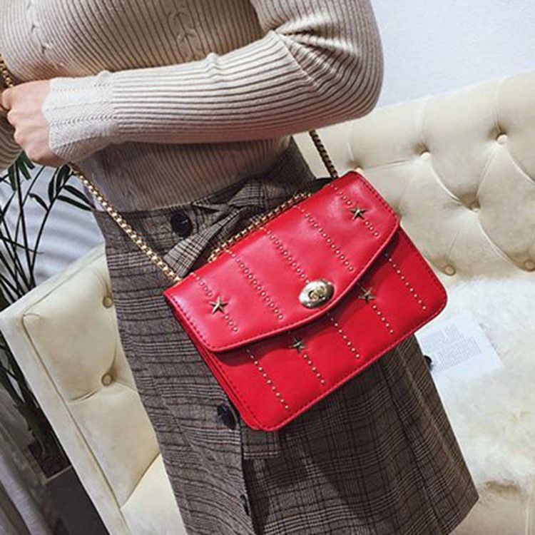 Rivet Pu Rectangle Crossbody Bags