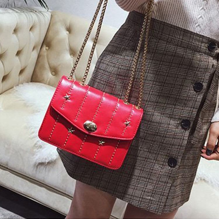 Rivet Pu Rectangle Crossbody Bags