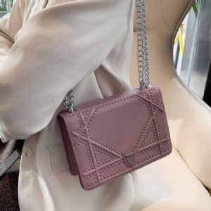 Tråd Pu Geometriska Flik Crossbody Väskor