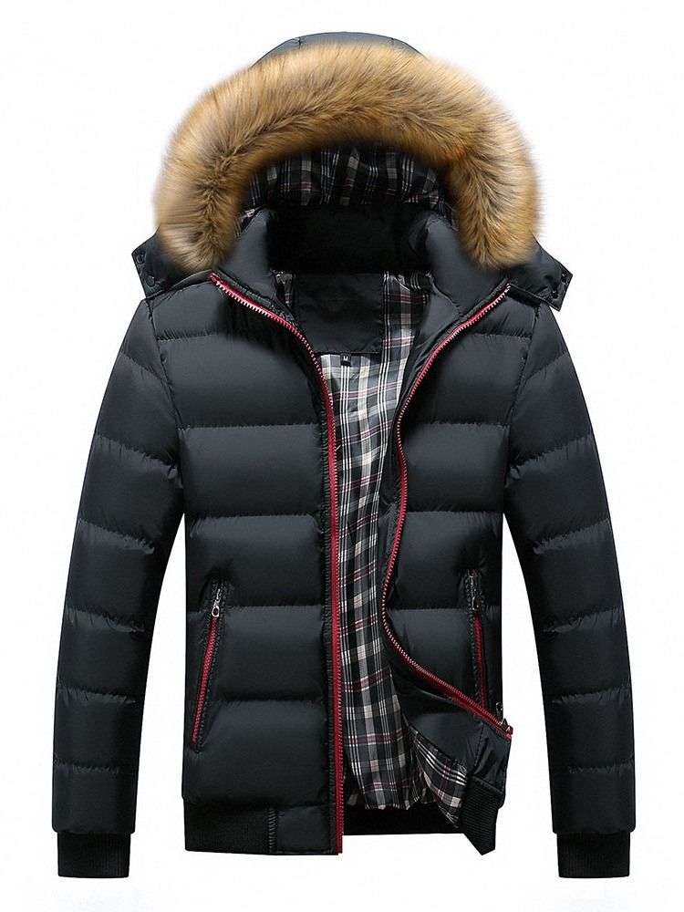 Herr Standard Stand Collar Color Block European Zipper Down Jacket