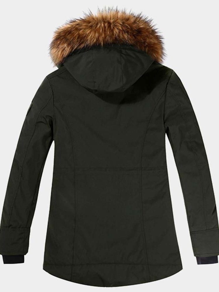 Hooded Mid-length Casual Herrjacka För Män