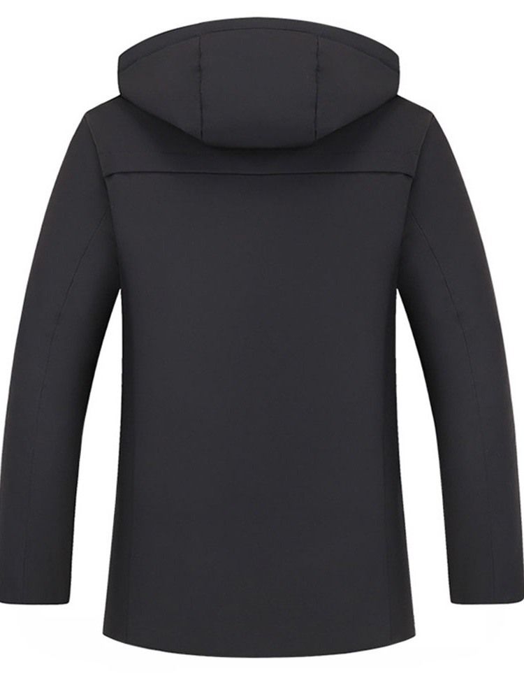 Hooded Plain Casual Herrjacka