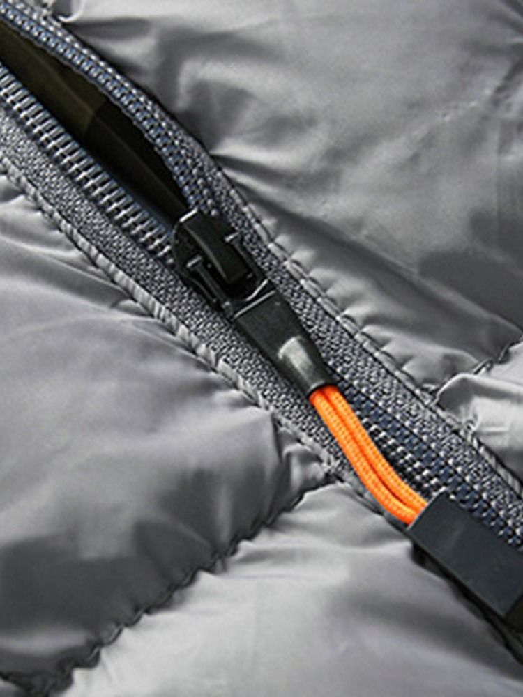 Hooded Plain Standard Zipper European Dunjacka För Män