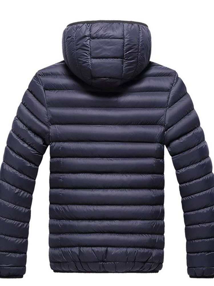 Hooded Standard Zipper Casual Dunjacka För Män