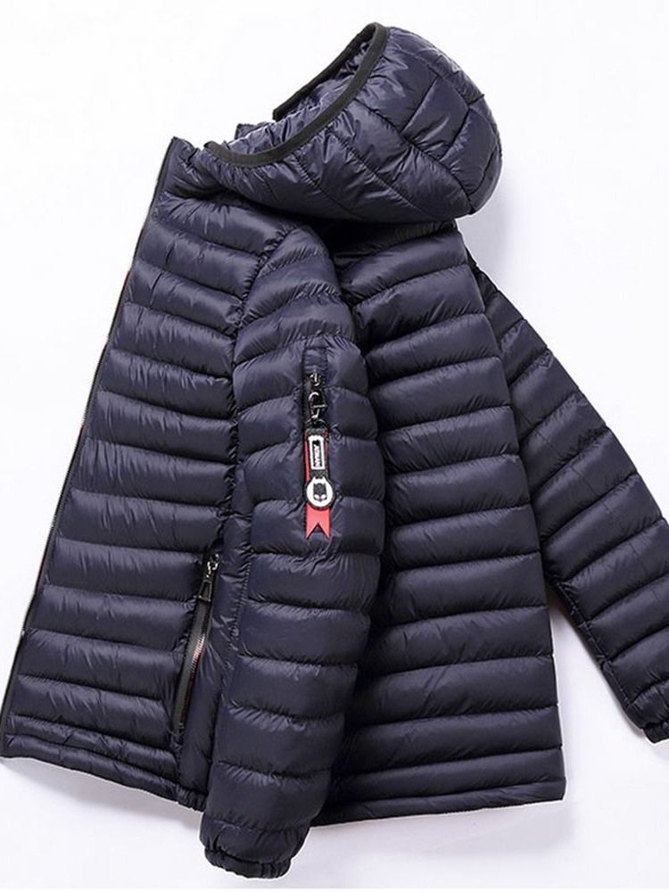 Hooded Zipper Standard Casual Herrjacka För Män