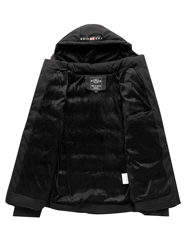 Plain Hooded Lace Up Mens Winter Quilted Coats