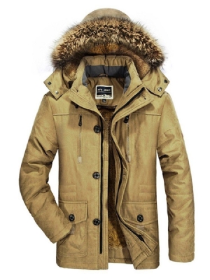 Plain Mid-length Zipper Style Down Jacket För Män