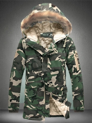 Zip Camouflage Thicken Warm Men's Winter Coat