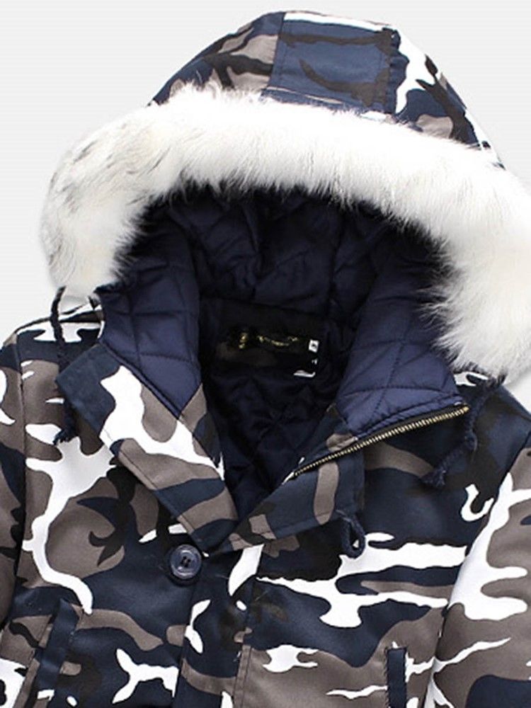 Zip Camouflage Thicken Warm Men's Winter Coat