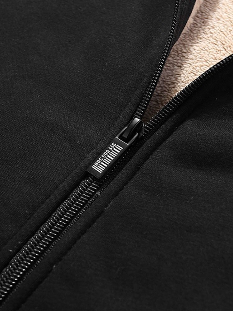 Zipper Standard Hooded Casual Herrjacka För Män