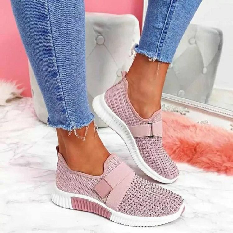 Dam Slip-on Rhinestone Round Toe Casual Sneakers