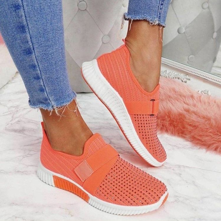 Dam Slip-on Rhinestone Round Toe Casual Sneakers