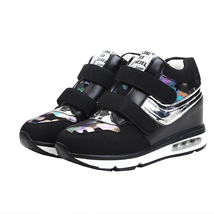 Patchwork Camouflage Platform Velcro Sneakers För Kvinnor