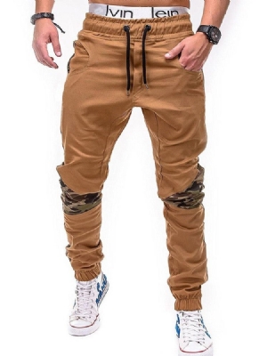 Camouflage Patchwork Mens Straight Casual Byxor