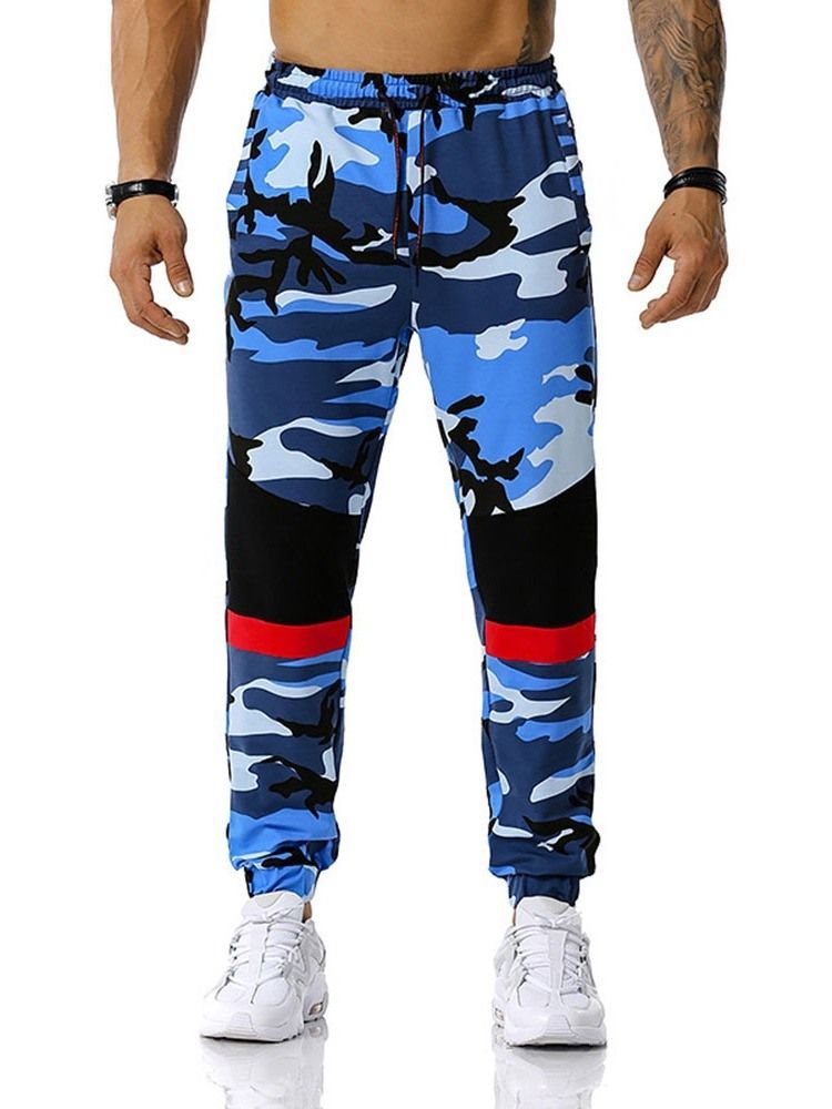 Camouflage Print Pencil Pants Casual Mid Waist Casual Men's Pants