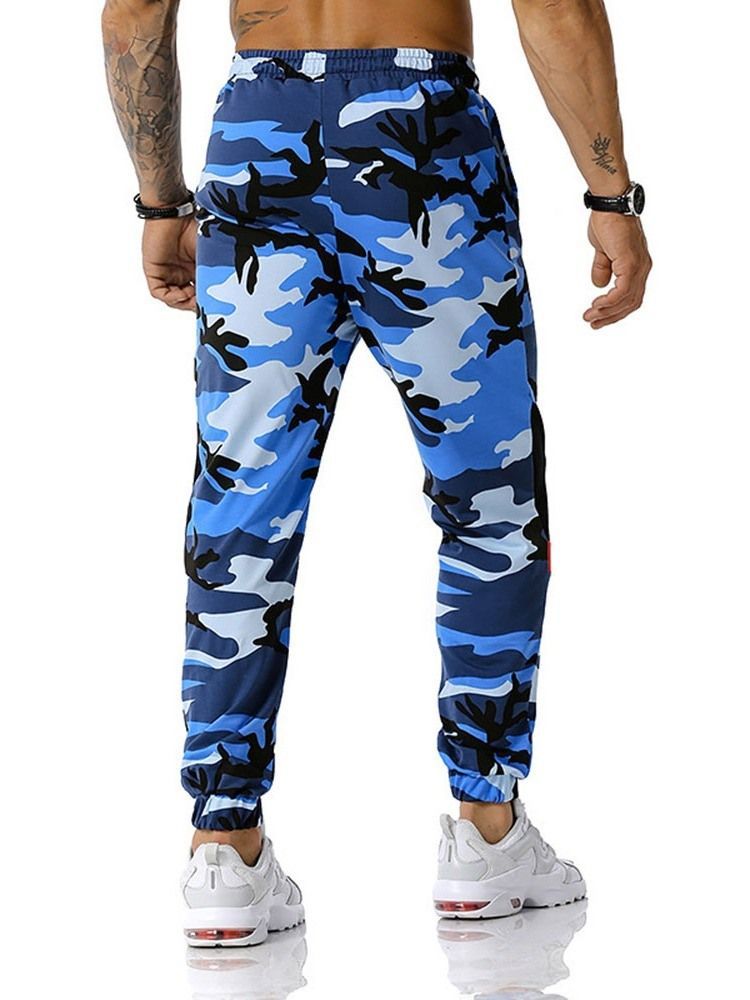 Camouflage Print Pencil Pants Casual Mid Waist Casual Men's Pants