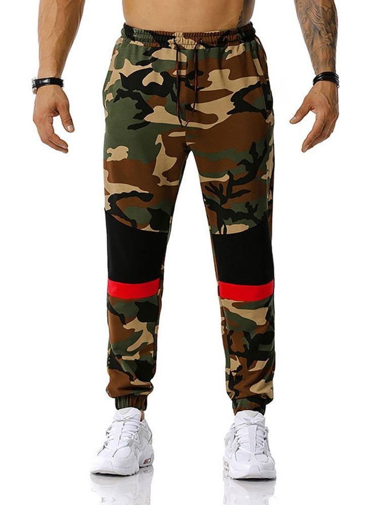 Camouflage Print Pencil Pants Casual Mid Waist Casual Men's Pants