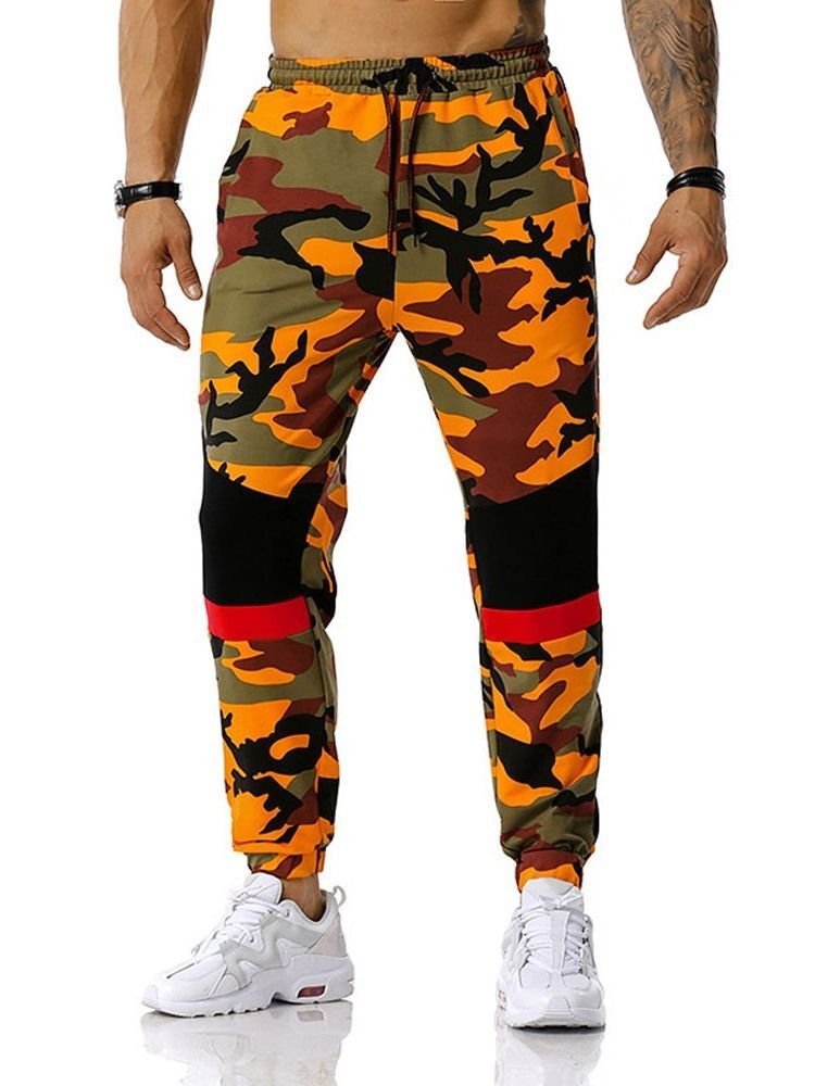 Camouflage Print Pencil Pants Casual Mid Waist Casual Men's Pants