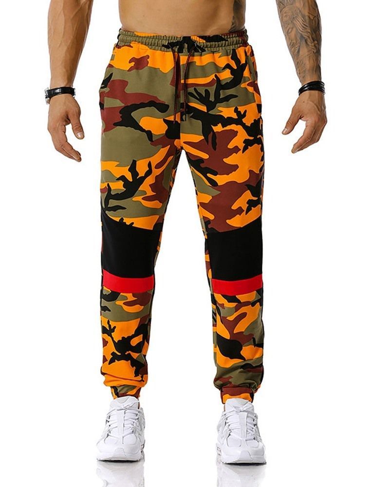 Camouflage Print Pencil Pants Casual Mid Waist Casual Men's Pants