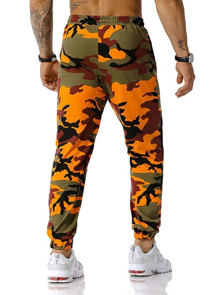 Camouflage Print Pencil Pants Casual Mid Waist Casual Men's Pants