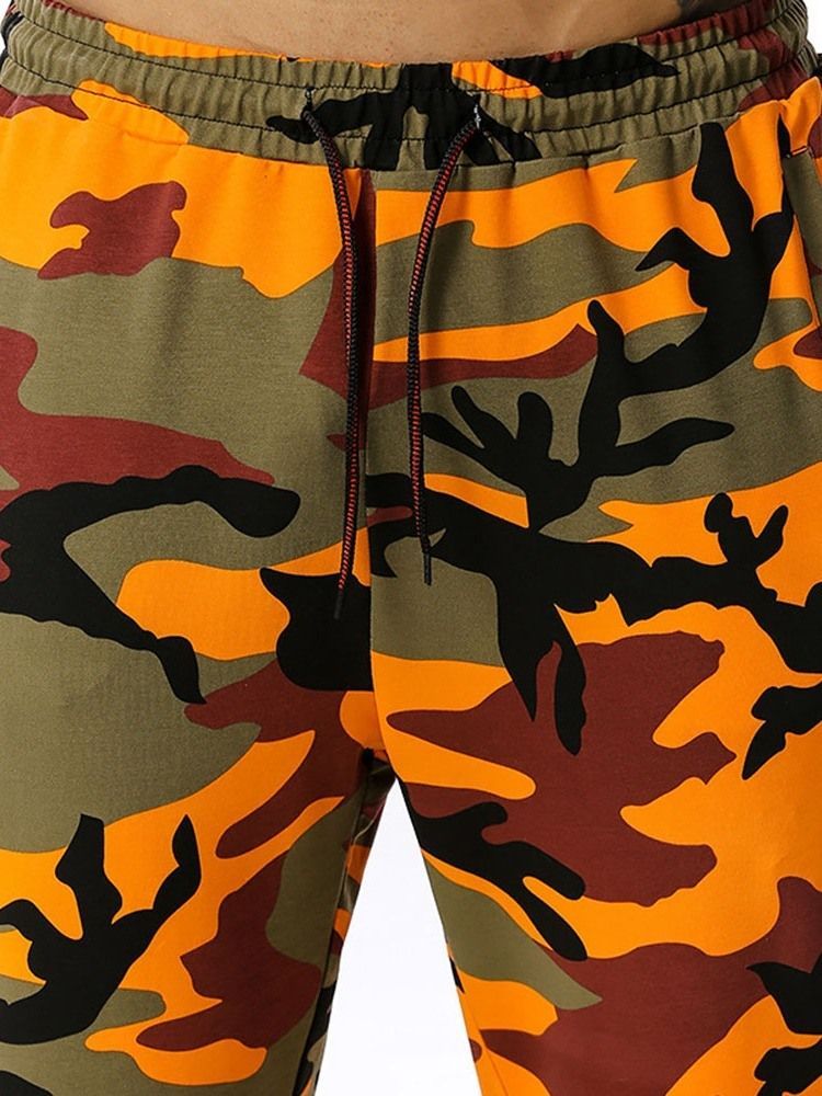 Camouflage Print Pencil Pants Casual Mid Waist Casual Men's Pants