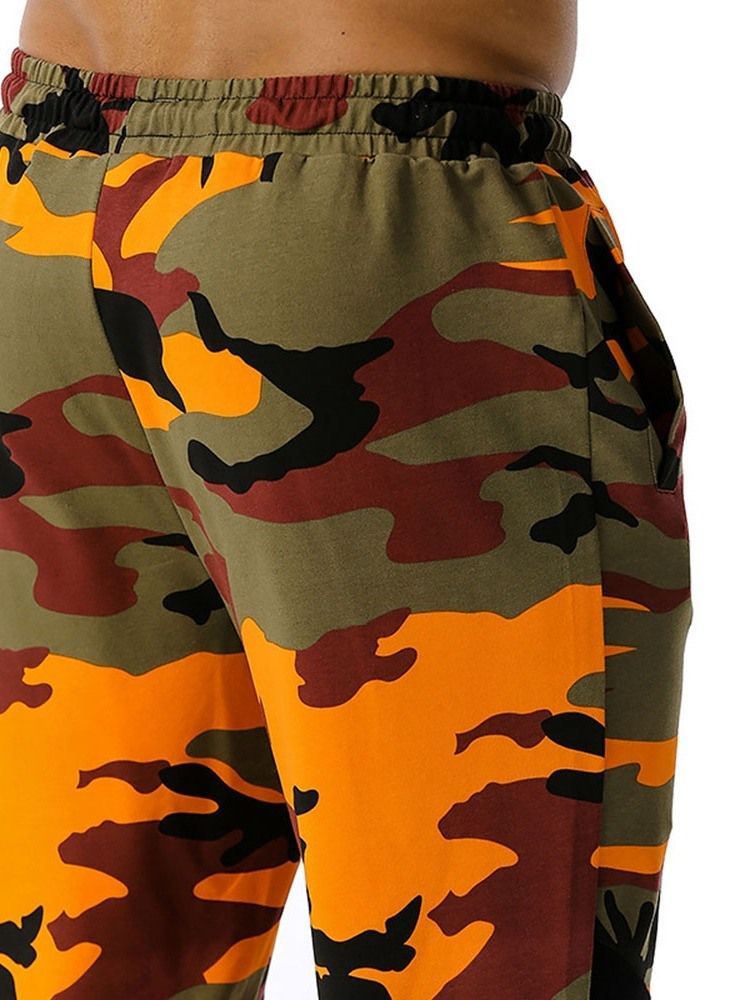 Camouflage Print Pencil Pants Casual Mid Waist Casual Men's Pants