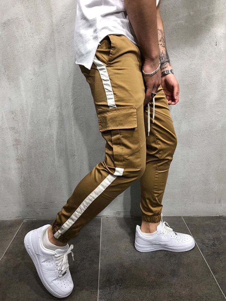 Color Block Patchwork Baggy European Men's Casual Pants