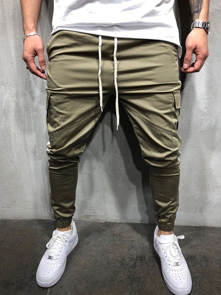 Color Block Patchwork Baggy European Men's Casual Pants