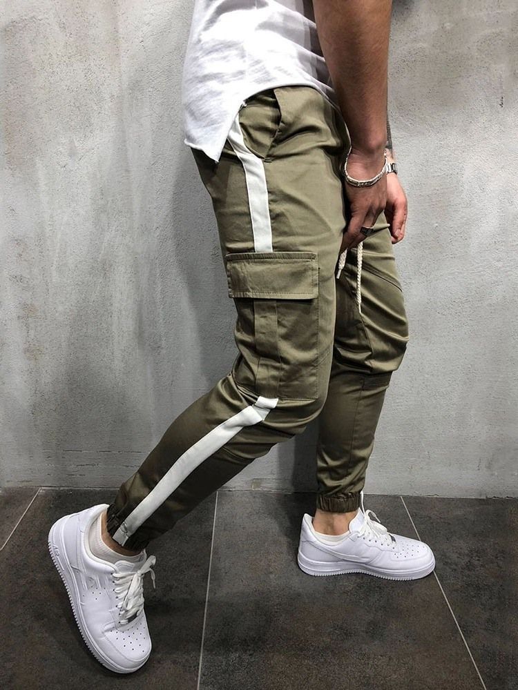 Color Block Patchwork Baggy European Men's Casual Pants