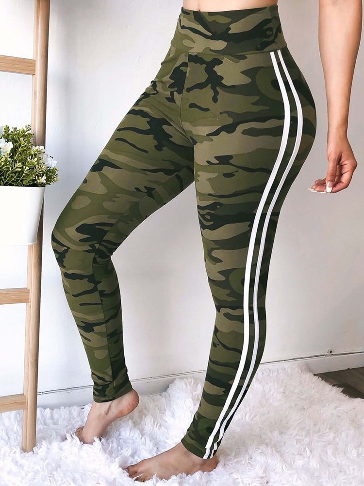 Dam Camouflage Skinny Print High-waist Casual Pants