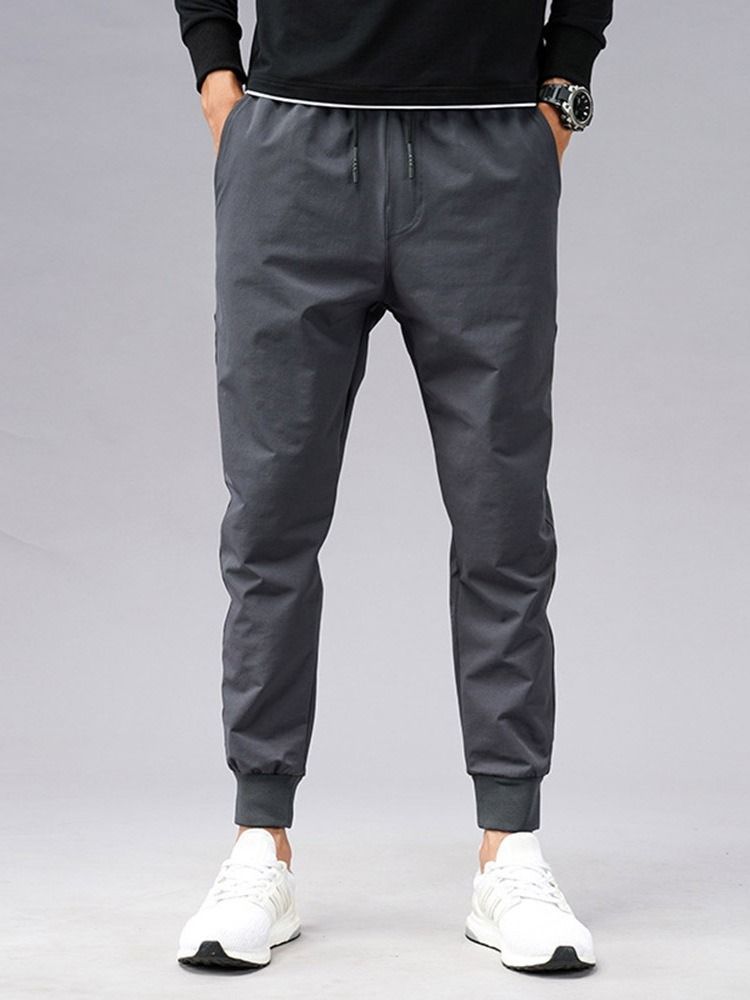 Harem Plain Low Waist Men's Byxor