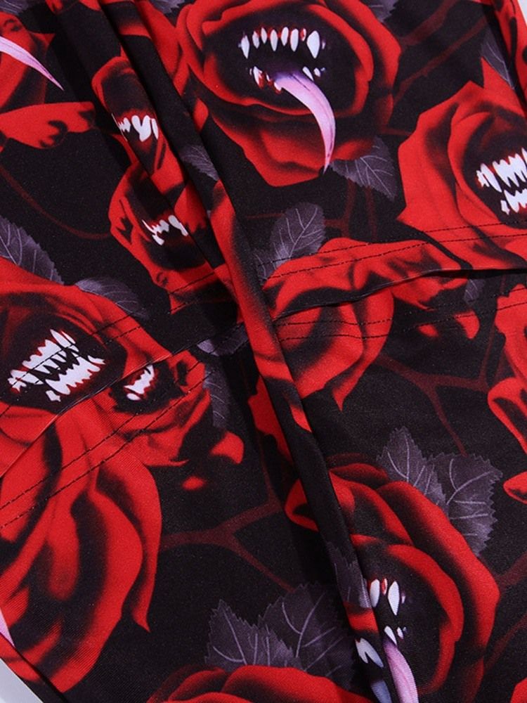 Kvinnors Halloween-kostymtryckkontor Lady Floral Leggings