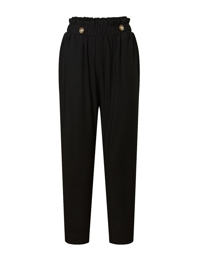 Kvinnors Plain Slim High Midja Ankellängd Casual Byxor