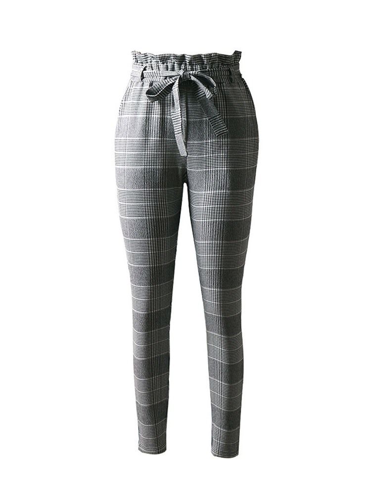 Kvinnors Tryck Slim Houndstooth Ankle Length Harem Pants