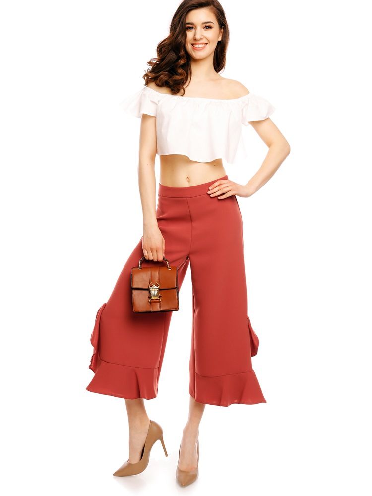 Loose Ruffles Wide Leg Women's Pants