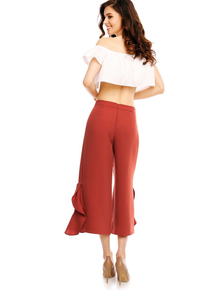 Loose Ruffles Wide Leg Women's Pants