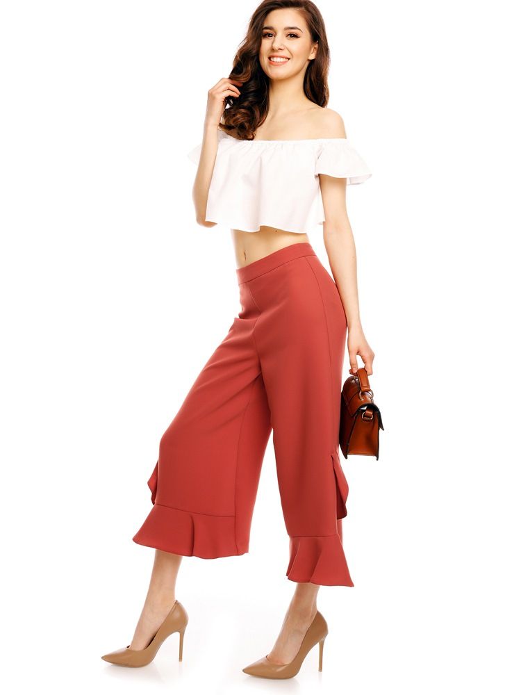 Loose Ruffles Wide Leg Women's Pants