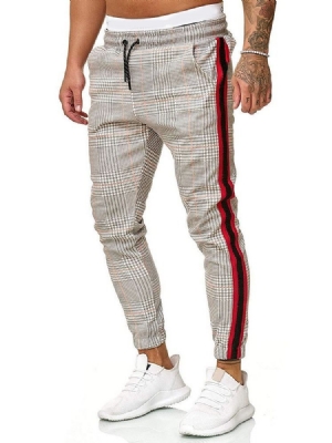 Mäns Färgblock Pencilbyxor Patchwork Casual Four Seasons Casual Pants